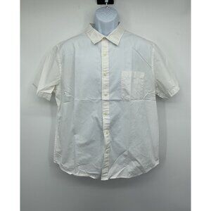 Goodfellow & Co White Short Sleeve Button-Up Shirt Mens XL